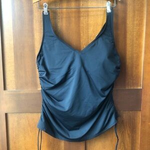 Women’s Lands End Underwire Swim Black Tankini Top Size 14 D